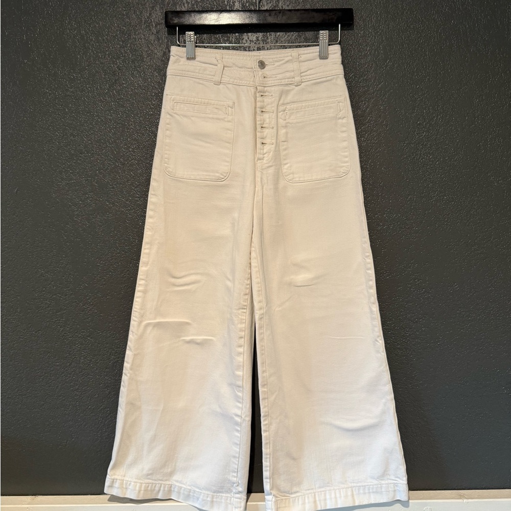 WE THE FREE Cream Wide Leg Jeans